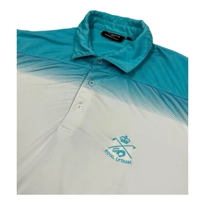 Glenmuir Men's Large Polo Shirt Performance Wicking White Blue (Defects) - Foto 1 di 8