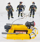 Hasbro Adventure Heros Action Figures Firefighters, Dog & Boat Chap Mei Lot Of 5