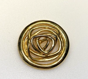 Vintage Brooch Jewellery Gold Metal Round Wire Heavy Knot 36.51g - Picture 1 of 7