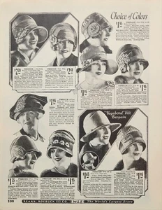 Vintage 1927 Sears Roebuck Catalogue Women Hats Ad - Picture 1 of 1