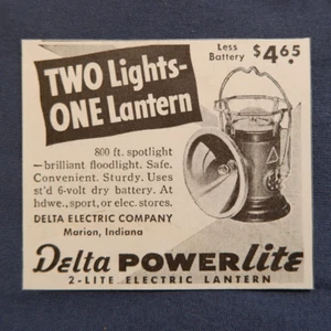 Anuncio impreso 1950 Delta Powerlite 2-Lite linternas eléctricas luces Marion, IN - Imagen 1 de 2