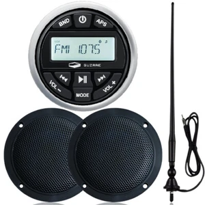 Marine Audio Radio Car Bluetooth Stereo Waterproof Receiver for ATV UTV RV Yacht - Picture 1 of 16