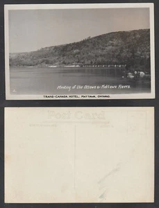 Mattawa Ontario Postcard Meeting of Ottawa and Mattawa River Nipissing District - Picture 1 of 3