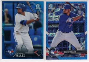 Rowdy Tellez Blue Refractor Bowman Chrome Prospect Lote (2) - Imagen 1 de 2