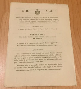 Legge convalida decreti fondo riserva periodo vacanza parlamentari 1900 - Bild 1 von 1