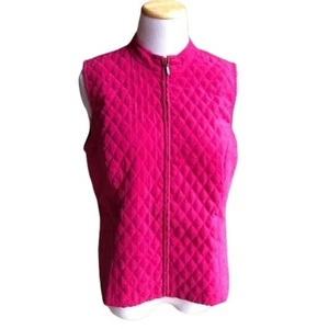 JM Collection Faux Suede Diamond Pink Vest - Size 10P - Picture 1 of 9