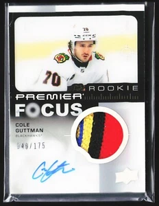 2023-24 UD COLE GUTTMAN Premier Focus 4 COLOUR Patch AUTO RC /175 #PFR-CG - Picture 1 of 3