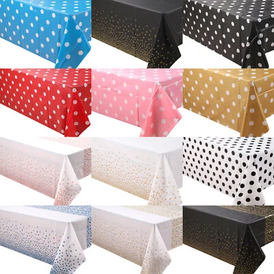Plastic Table Cloths Cover Wipe Clean Party Tablecloth Reusable Birthday Covers - Image 1 of 4
