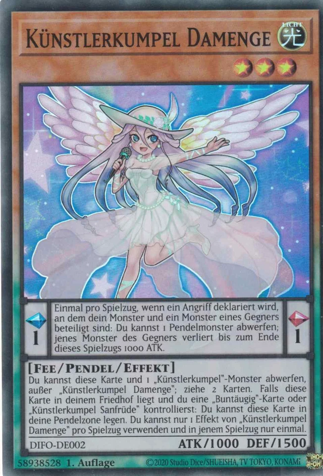 (113)Künstlerkumpel Damenge DIFO-DE002 Super Rare 1.Auflage Yu-Gi-Oh  - Bild 1 von 1