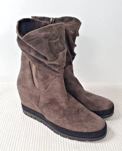 Marco Tozzi Womens Brown Faux Leather Bootie Boot UK 7 EU 40 Memory Foam Insole - Picture 1 of 12