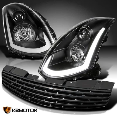 Fits Black 2003-2007 Infiniti G35 Coupe HID Type LED Projector Headlights+Grille Foto 1 de 4