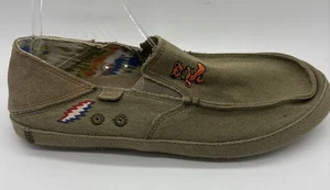 Sanuk Grateful Dead Vagabond Sidewalk Surfers Teschio e Rose Slip Uomo 11 Cachi - Foto 1 di 13