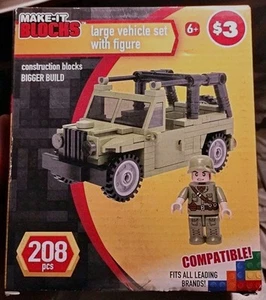 Make-It Blocks Soldier with Jeep. Large Vehicle Set With Figure. NIB 2020 - Picture 1 of 4