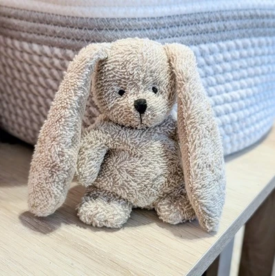 Vintage Russ Home Buddies Nibbles Bunny Rabbit Terry Cloth Beanie Plush 5” 4159  - Image 1 of 4