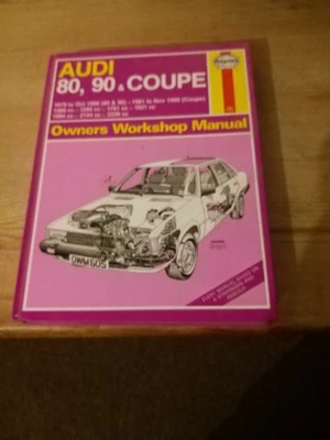 Haynes 1491 Audi 80 90 Coupe 1986-- 1990 Petrol Manual Hardback Workshop - Image 1 of 3