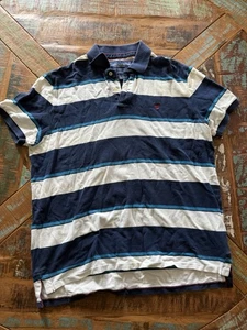 Men’s American Eagle Outfitters Blue Striped Eagle Polo Shirt Size XXL - Picture 1 of 6