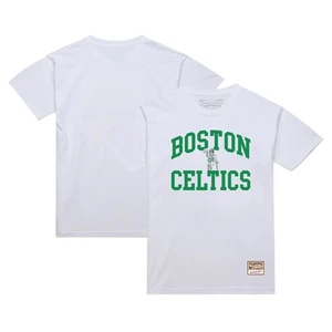 Para hombres Mitchell & Ness Blanco Boston Celtics Madera Dura Clásicos De Colección Calentamiento - Imagen 1 de 3