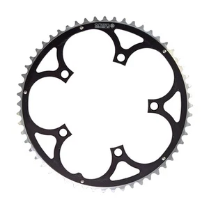 ORIGIN8 Alloy Ramped130mm 5-bolt 56T Ramped/Pinned Black/Silver Chainring - Picture 1 of 1