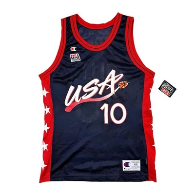 Camiseta deportiva de colección nueva con etiquetas rara NBA EE. UU. Baloncesto Dream Team Reggie Miller Champion talla 44 Foto 1 de 4