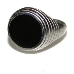 Anillo de plata esterlina 925 vintage para hombre sello distintivo ónix talla 9 de EE. UU. - Imagen 1 de 4