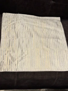 Pottery Barn/Villa Classic Home Textured Stripe Pillow Cover Silver Cream - Picture 1 of 9