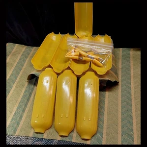 8 Stück Maiskolben einzelne Serviertabletts + Krappenendenhalter Vintage gelb - Bild 1 von 6