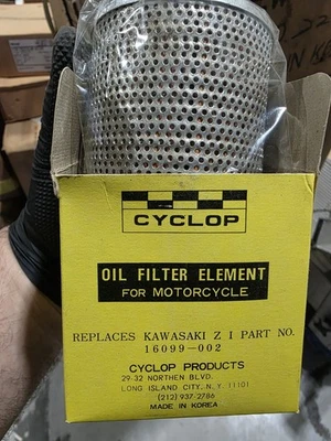 Paquete de 3 filtros de aceite Kawasaki Z1 900 KZ900 Ltd KZ1000 1973 1974 1975 de colección NOS Foto 1 de 4