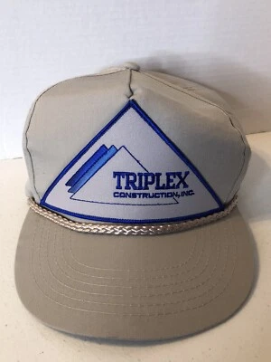 Vintage Triplex Construction, Inc. Hat Zipperback Patch Trucker Cap Adjustable  - Image 1 of 4