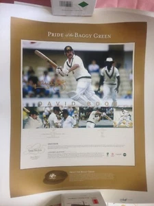 Litografía de cricket ""Pride of the holggy verde"" firmada por David Boon 340/350 certificado de autenticidad - Imagen 1 de 2