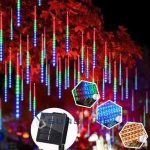 Luces 144LED solares lluvia de meteoritos Cadena de luces para árbol de Navidad - Picture 1 of 31