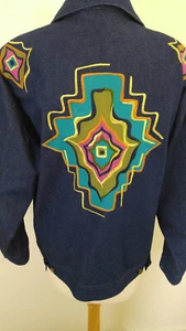 Vintage I.B.DIFFUSION Denim Jean Jacket Women's Size 12 - Picture 1 of 10