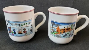 Villeroy Boch Pair Coffee Cups 2 Designs - Picture 1 of 7