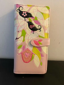 Cartera, ShagWear Grande (Nueva) Cartera con Bolsillo con Cremallera "Árbol de Primavera con Pájaros" - Imagen 1 de 3