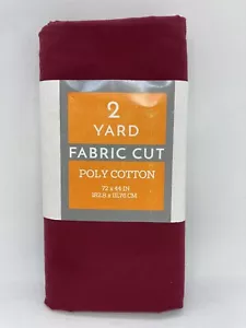 2 Yard Poly Cotton Fabric Cut 72" x 44" Maroon - Picture 1 of 1