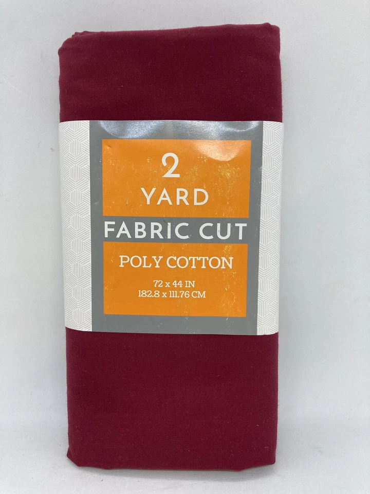 2 Yard Poly Cotton Fabric Cut 72" x 44" Maroon - Image 1 of 1