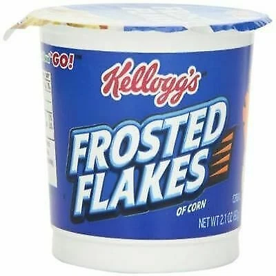 Kelloggs Breakfast Cereal in a Cup Frosted Flakes 2.1 Oz Pack of 12 3800012572