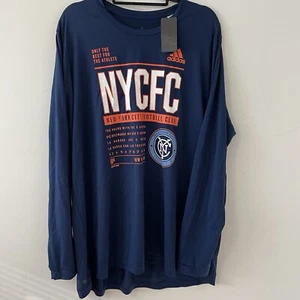 Men’s Adidas New York City FC DNA Navy Long Sleeve Shirt Size 2XL - Picture 1 of 5