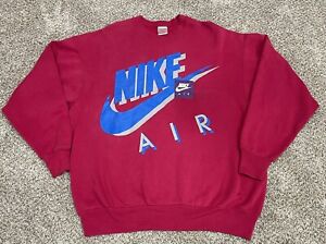 Vintage Nike Gray Tag Nike Air Swoosh Crew Neck Sweatshirt Size XL Made in USA