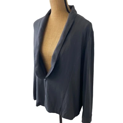 SEJOUR Nordstrom Women’s Blazer Jacket Cardigan Size 14W Dark Grey 3/4 Sleeve - Image 1 of 4