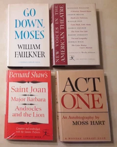 Vintage Modern Library Lot Hardcover Dust Jacket Faulkner Moss Hart Bernard Shaw - Picture 1 of 24