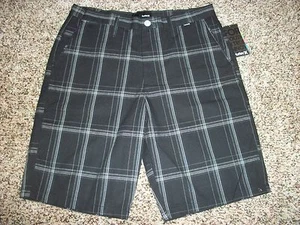 HURLEY New NWT Mens Walk Casual Shorts Black Plaid 31 32 33 34 30  - Picture 1 of 2