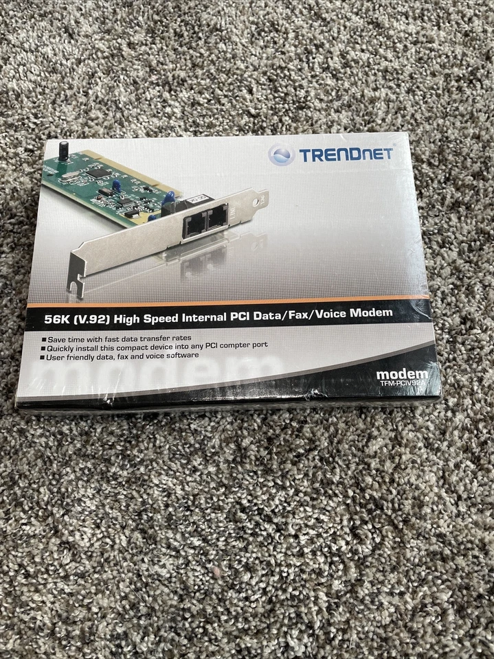 TRENDnet TFM-PCIV92A 56K High Speed Internal PCI Modem - Data/Fax/Voice - New - Image 1 of 4