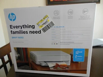 HP. * ENVY 6052 * Dual Band WIFI *  Print & Scan + Ink + Software * Free Shipp - Image 1 of 4