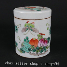 4.6'' Chinese Ancient Famille Rose Porcelain Butterfly Pattern Tea Caddy
