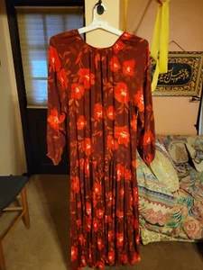 Sonoma Red Poppy Flower Dress with Three Tier Skirt - Size 1X - Picture 1 of 5