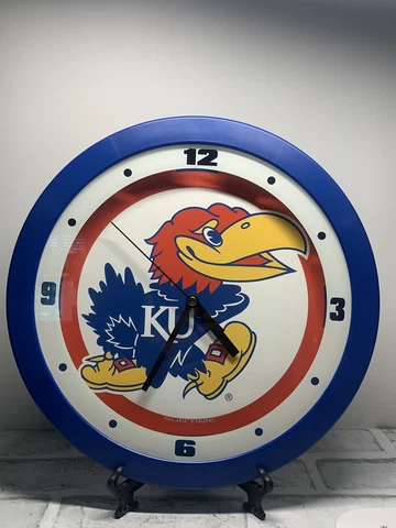 Kansas Jayhawks 11.5' Suntime Premium Glass Face Traditional Logo wall clock Cover