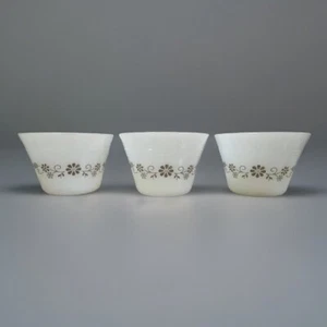 Vintage Set 3 tazze Pyr-o-Rey DYNAWARE margherita marrone crema pasticcera Ramekins vetro latte 11 - Foto 1 di 11