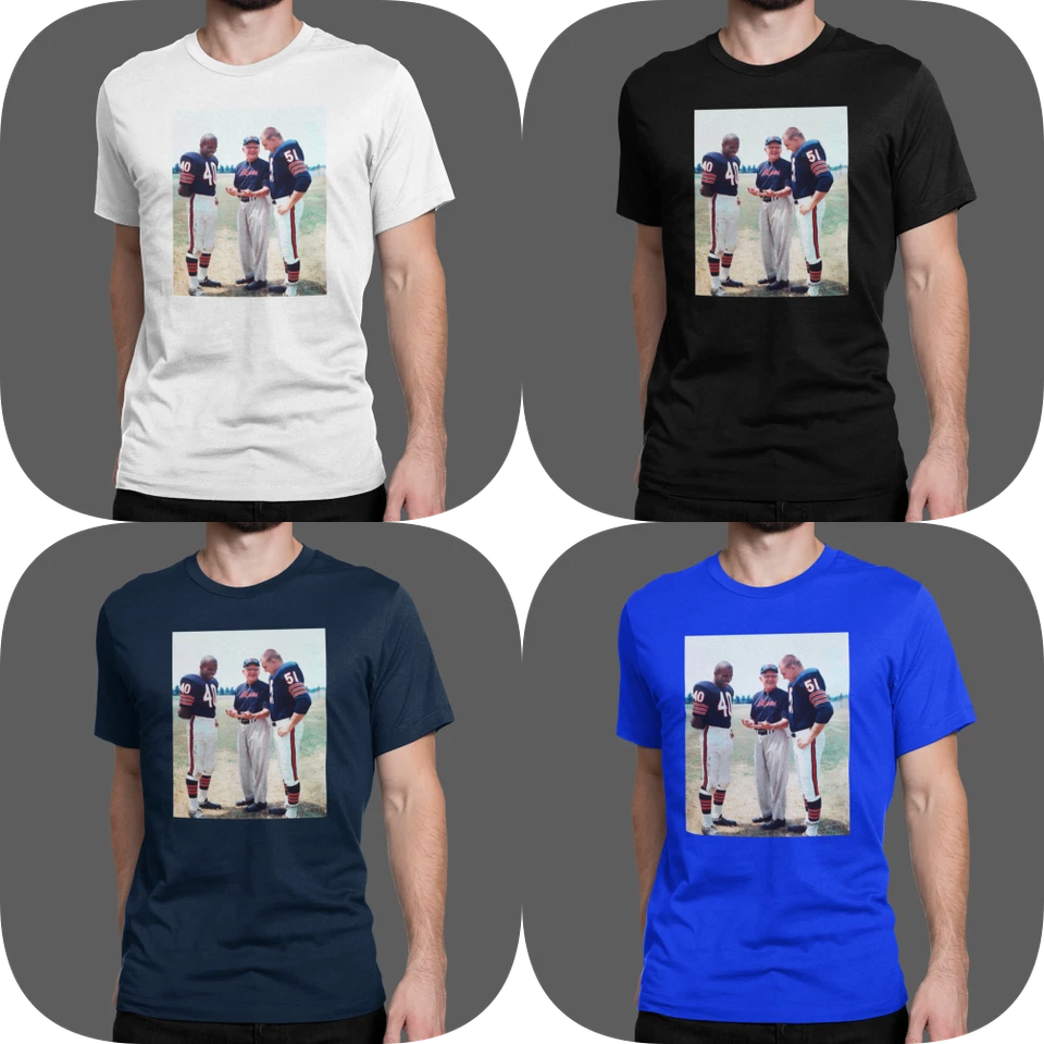 Chicago Bears Gale Sayers George Halas Dick Butkus Print T - Shirt S - 3XL NEW - Image 1 of 1