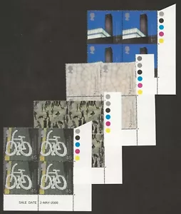 GB2000 Millennium Arts & Crafts set of 4 cylinder blocks of 4 MNH - Picture 1 of 3