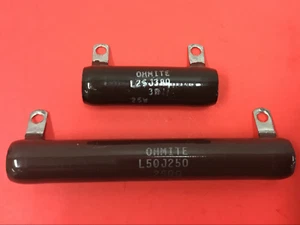 Ohmite - P/N: L5OJ250 & L25J3R0 - RESISTOR - Two (2) - NEW - Picture 1 of 2